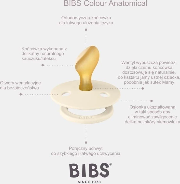 BIBS čiulptukų rinkinys 1 dydis (0 - 6 mėn.) Anatomical Ivory / Sage