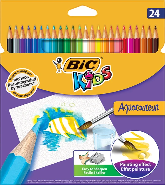Bic Spalvoti pieštukai Aquacouleur 24 spalvų rinkinys