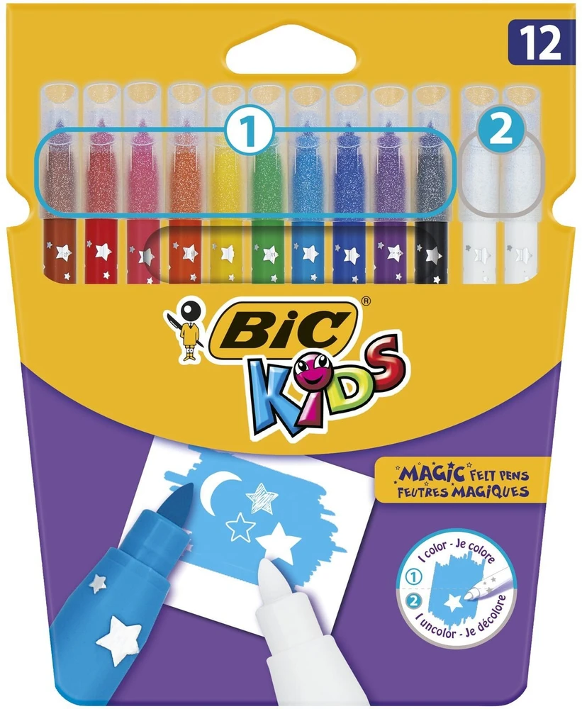 Flomasteriai Bic Magic, vienpusiai, 12 vnt.