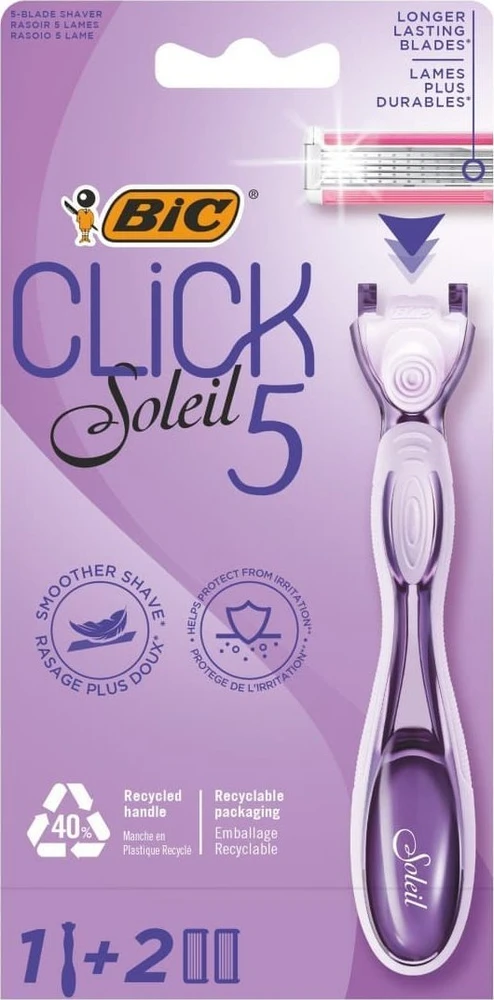 Bic Bic Sisteminiai moteriški skustuvai „Click Soleil“ 5, 1 vnt. pakuotė.
