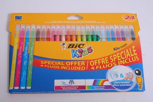 Bic Kid Couleur Fluo flomasteriai 24 spalvos