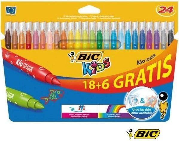 Flomasteriai Bic Kids Couleur, vienpusiai, 24 vnt.