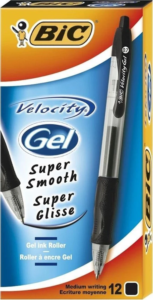Bic Gelinis rašiklis Gel-Ocity 0.7 mm, juodas, pakuotėje 12 vnt. 600659