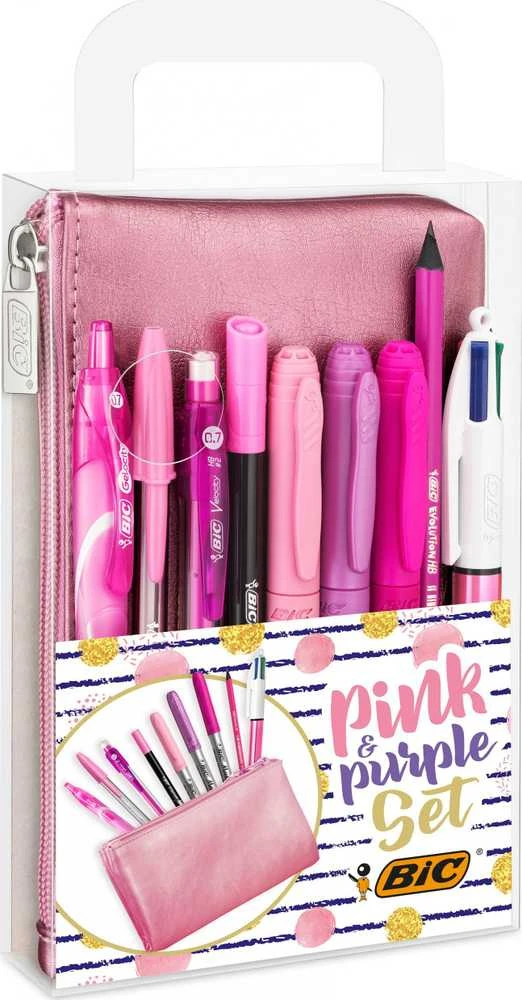 Bic Rinkinys rašymo priemonių dėkle rožinė ir violetinė