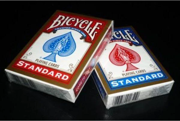 Bicycle Rider Standard Pokerio Kortos Auksiniu Apvadu (Raudonos)