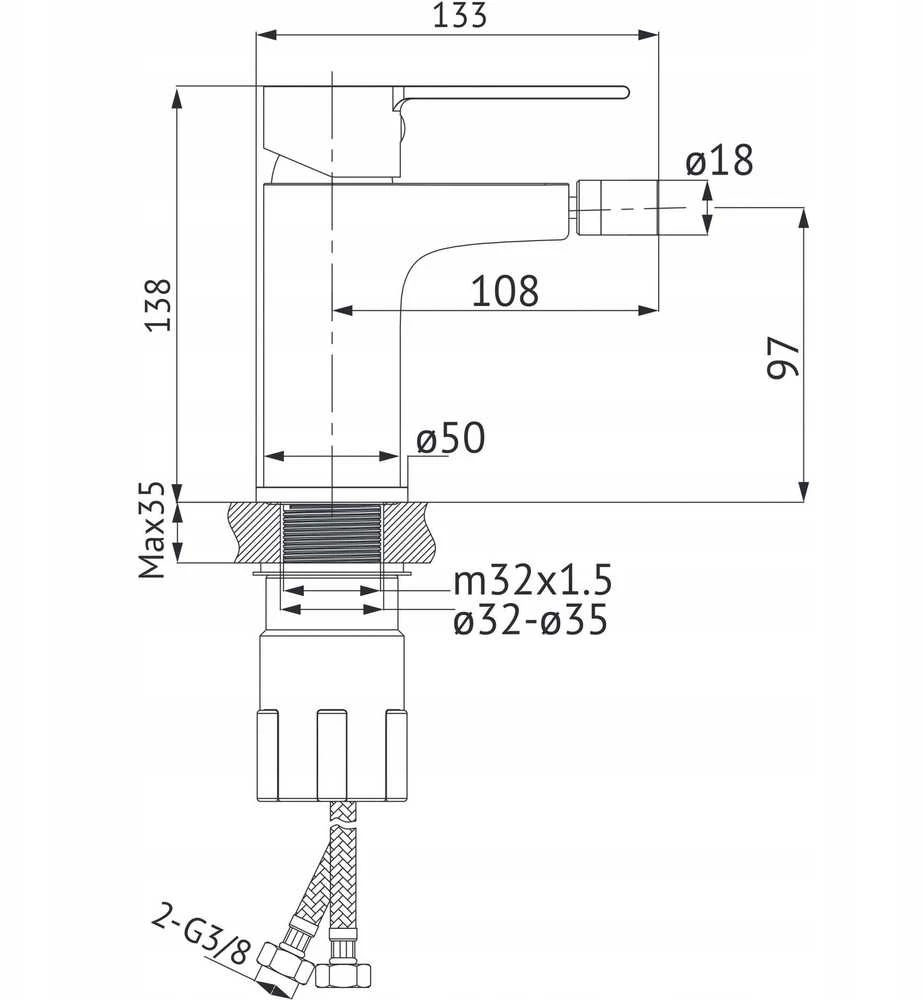 Cersanit VIRGO CHROME BIDE BIDE FAKTORIUS