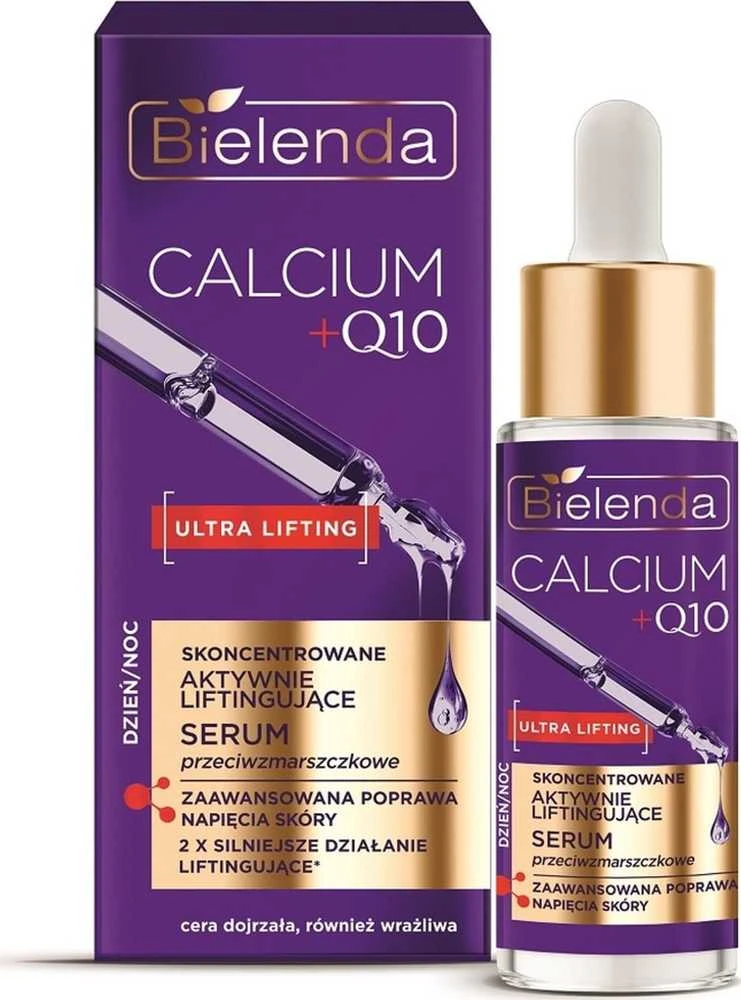 Bielenda Kalcio + Q10 koncentruotas aktyviai pakeliantis serumas nuo raukšlių dienai/nakčiai 30ml
