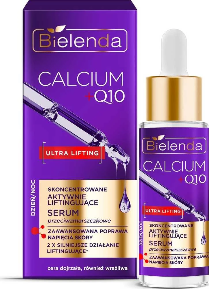 Bielenda Kalcio + Q10 koncentruotas aktyviai pakeliantis serumas nuo raukšlių dienai/nakčiai 30ml