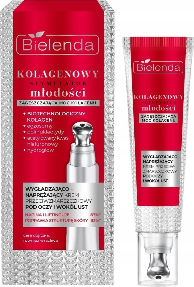 BIELENDA Collagen Youth Stimulator Lyginantis ir stangrinantis kremas nuo raukšlių po akimis ir aplink burną 15 ml