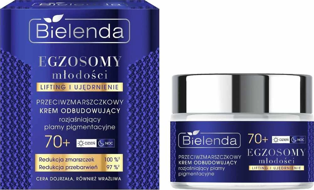 BIELENDA Exosomes of Youth kremas nuo raukšlių atkuriantis, šviesinantis pigmentines dėmes 70+ dienai ir nakčiai 50 ml