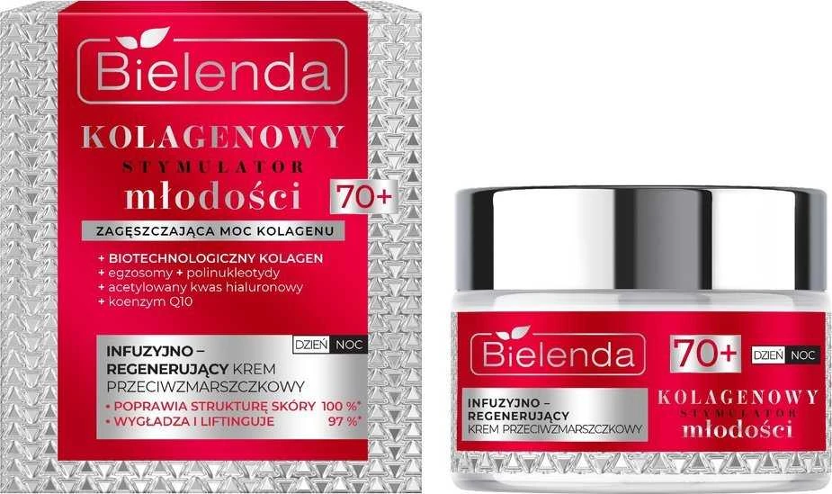 BIELENDA Collagen Youth Stimulator Infuzinis ir regeneruojantis kremas nuo raukšlių 70+ 50 ml