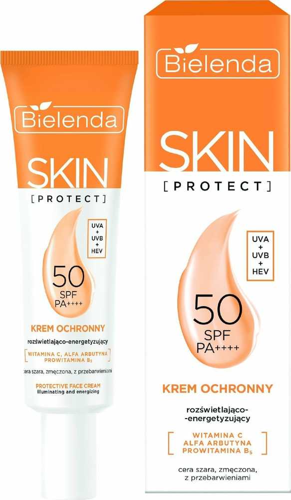 BIELENDA Skin Protect Apsauginis kremas SPF 50 Šviečiantis ir suteikiantis energijos 40 ml