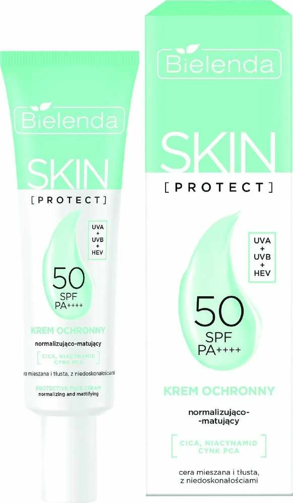BIELENDA Skin Protect apsauginis kremas SPF 50 Normalizuojantis ir matizuojantis 40 ml
