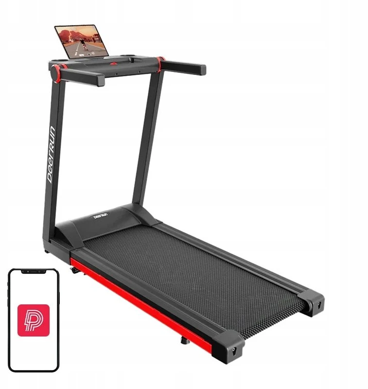 DeerRun A1 Pro Foldable Electric Treadmill (Juodas and Raudona)