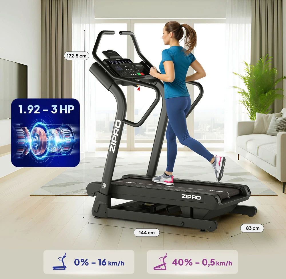 Bieżnia Zipro Shred su dużym nachyleniem 40%