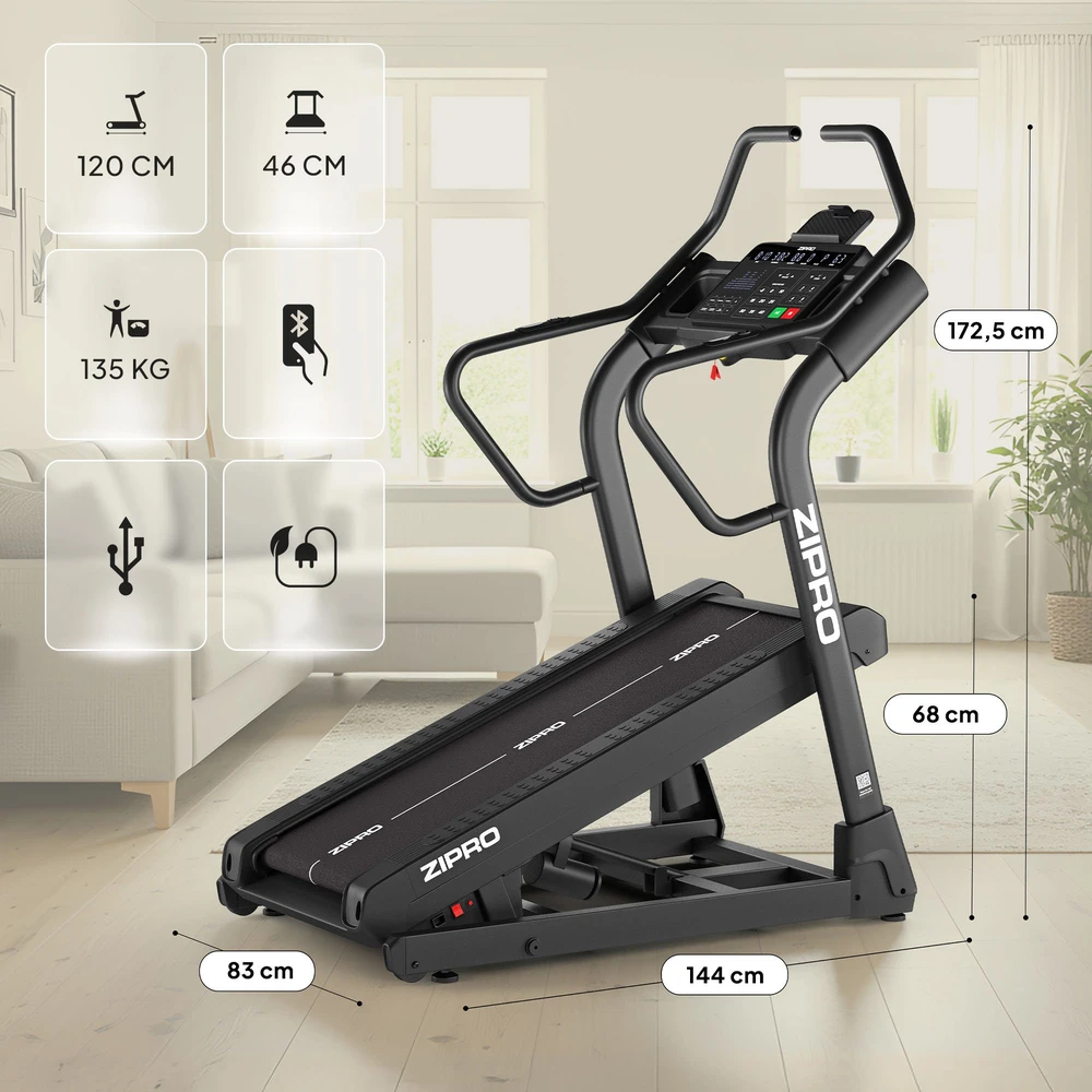 Bieżnia Zipro Shred su dużym nachyleniem 40%
