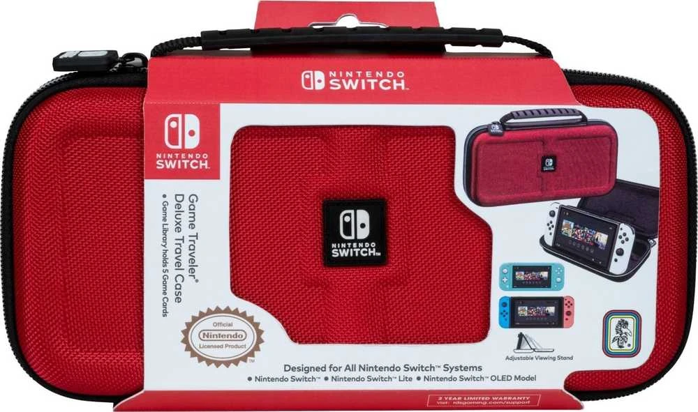 Big Ben Oficialus „Bigben Nintendo Switch Interactive“ prabangus kelioninis dėklas – raudonas