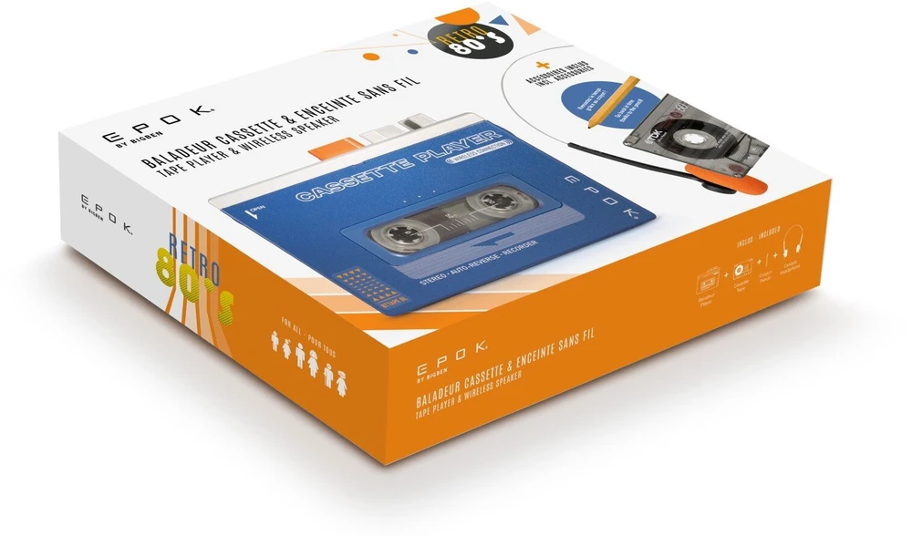 Big Ben „BigBen“ radijo imtuvas, nešiojamas kasečių grotuvas su „Bluetooth“ ir integruotu garsiakalbiu.