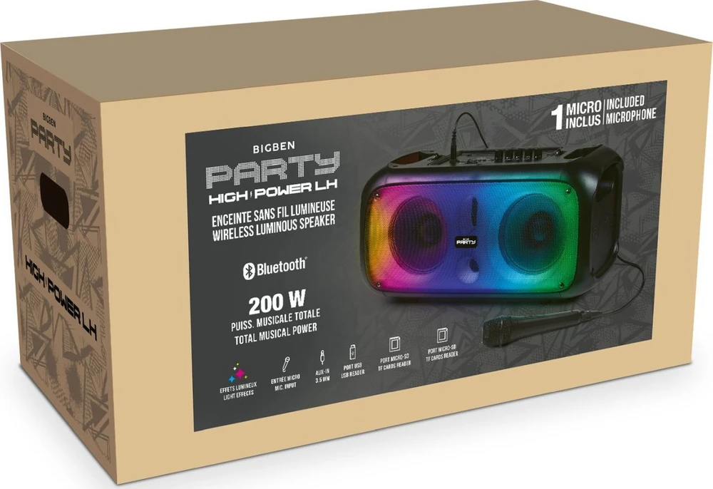 Big Ben Bigben Party Garsiakalbis - Bigben 200w Bluetooth Švytintis Garsiakalbis