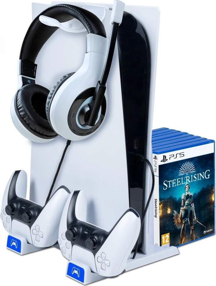 BIG BEN PS5/PS5 Slim Console stovas su DualSense įkrovikliu