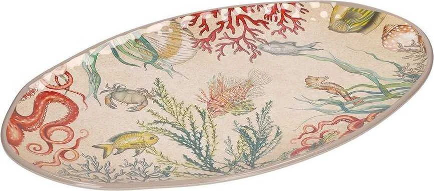 Rose&Tulipani Sea life melamino ovalus padėklas - 52 x 30 cm