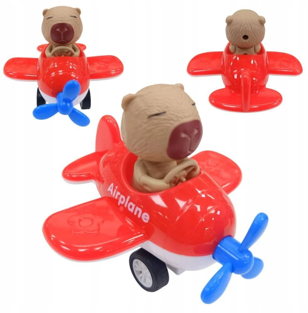 BIGTOYS Kapibara lėktuve 10 cm 3 kol BSAM4185 74185