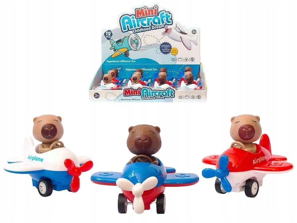 BIGTOYS Kapibara lėktuve 10 cm 3 kol BSAM4185 74185