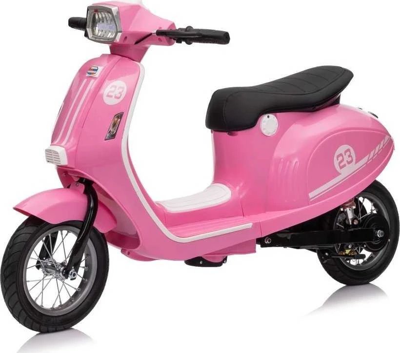 Bili Bike Elektrinis retro stiliaus paspirtukas su 350W varikliu, vaikams nuo 6 metų, cianas