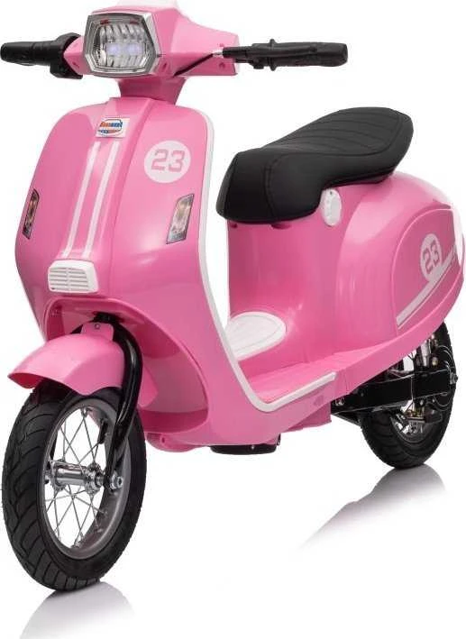 Bili Bike Elektrinis retro stiliaus paspirtukas su 350W varikliu, vaikams nuo 6 metų, cianas