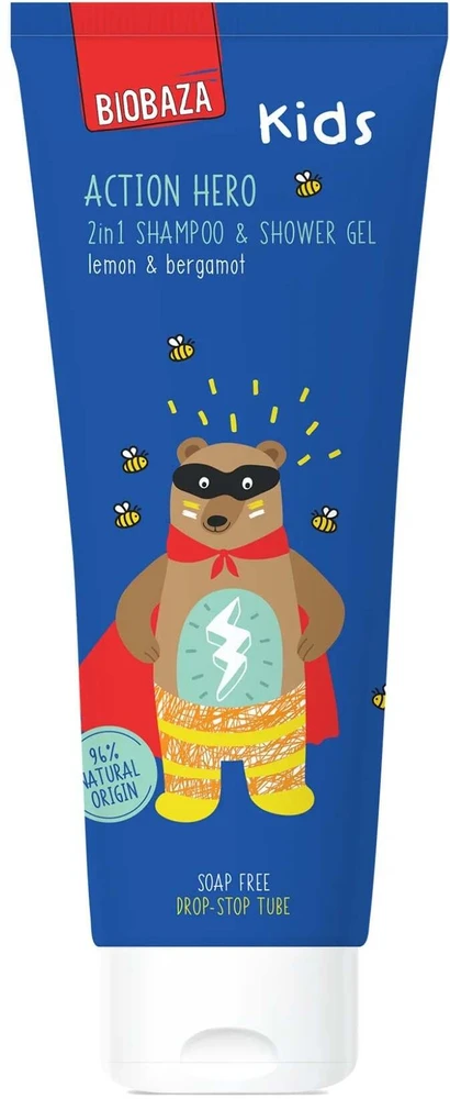 Biobaza Action Hero Dušo želė & Šampūnas 2-In-1, 250 ml