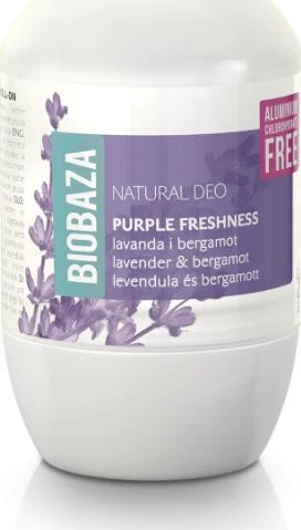 Biobaza Violetinė Freshness Natural Ingredients Refreshing Floral & Citrus Dezodorantas Roll-On For Women, 50 ml