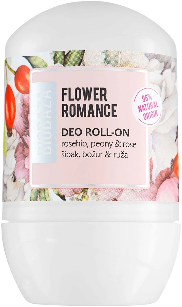 Biobaza Flower Romance Natural Ingredients Refreshing Floral Dezodorantas Roll-On For Women, 50 ml