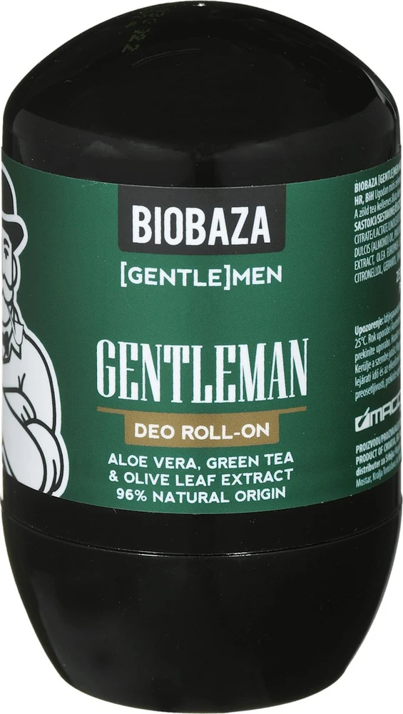 Biobaza Gentlemen Aloe Vera Anti-Perspirant Dezodorantas Roll-On For Men, 50 ml