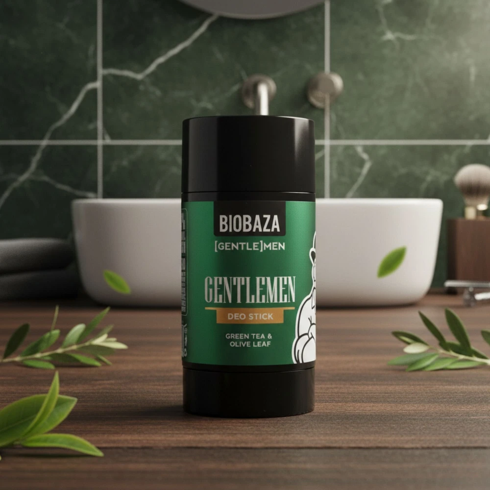 Biobaza Gentlemen Natural Ingredients gaivus ir apsaugantis šviežias ir žalias dezodorantas vyrams, 50 ml