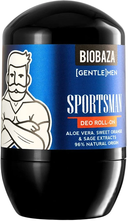Biobaza Sportsman Natural Ingredients Refreshing Oranžinis & Sage Dezodorantas Roll-On For Men, 50 ml