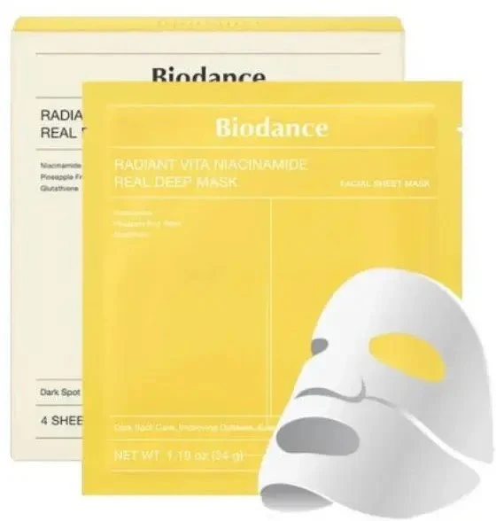 Biodance Radiant Vita Niacinamide Real Deep Mask 1 vnt veido kaukė