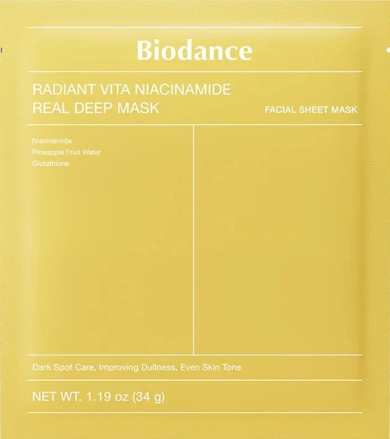 Biodance Radiant Vita Niacinamide Real Deep Mask 1 vnt veido kaukė