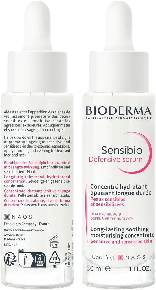 Bioderma Sensibio Defensive Serumas jautriai odai, 30 ml