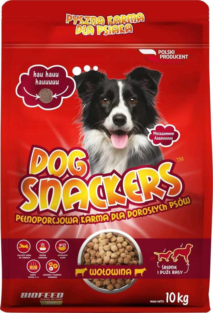 BIOFEED Dog Snackers Adult medium & large jautiena - sausas šunų ėdalas - 10 kg