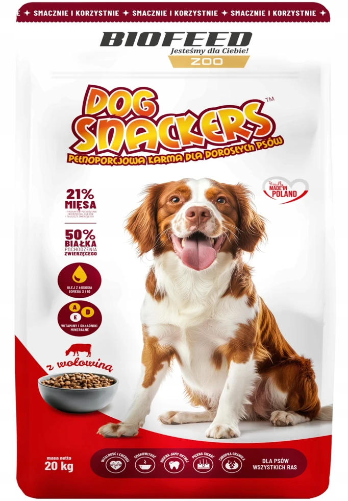 Euphoria BIOFEED Dog Snackers Adult medium & large jautiena – sausas Maistas šunims – 20kg