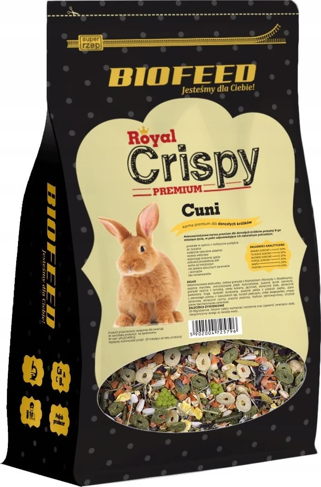 Triušių maistas - BIOFEED Royal Crispy Premium 2kg Be glitimo