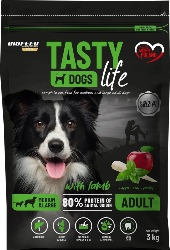 Sausas Šunų Maistas - BIOFEED Tasty Life Aviena vidutinėms ir didelėms veislėms 3kg