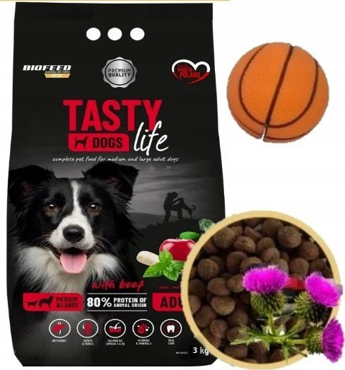 Sausas Šunų Maistas - BIOFEED Tasty Life Jautiena 3kg Vidutinėms ir Didelėms Veislėms