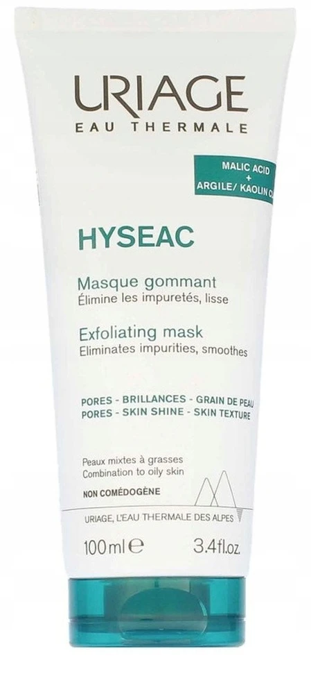 Uriage Hyseac Exfoliating Face Mask For Mixed/Oily Skin šveičiamoji veido kaukė, 100 ml