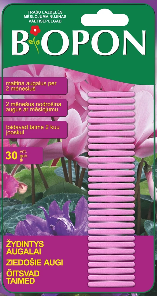 Trąšų lazdelės žydintiems augalams, Biopon 30 vnt. 1041