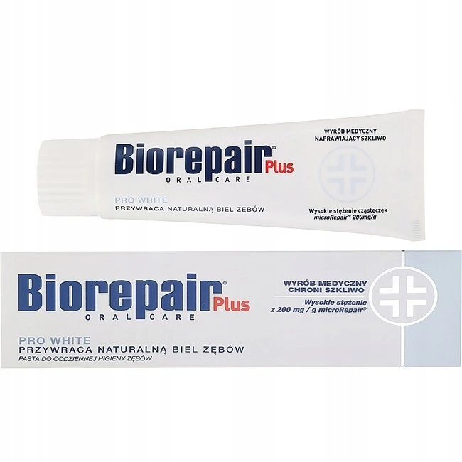 Biorepair Plus Pro Baltas balinamoji dantų pasta 75 ml