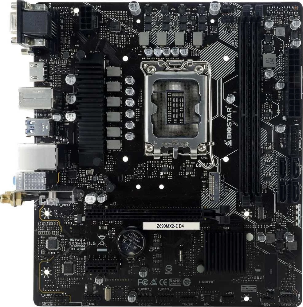Biostar Z690MX2-E D4 pagrindinė plokštė Intel Z690 LGA 1700 micro ATX