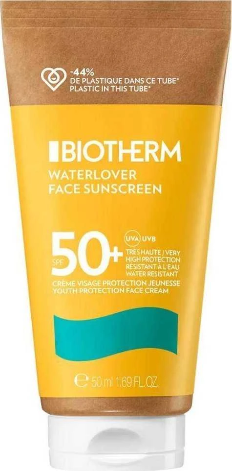 Biotherm Waterlover Face Sunscreen Kreminis SPF 50+ apsauginis veido kremas nuo saulės, 50 ml