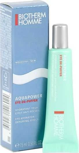 Biotherm Homme Aquapower Eye Hydrator Depuffing Effect vėsinantis paakių gelis vyrams, 15 ml
