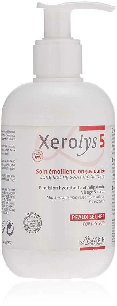 Lab Lysaskin Xerolys 5 apsaugo ir drėkina kūno emulsiją veidui ir kūnui, 200 ml